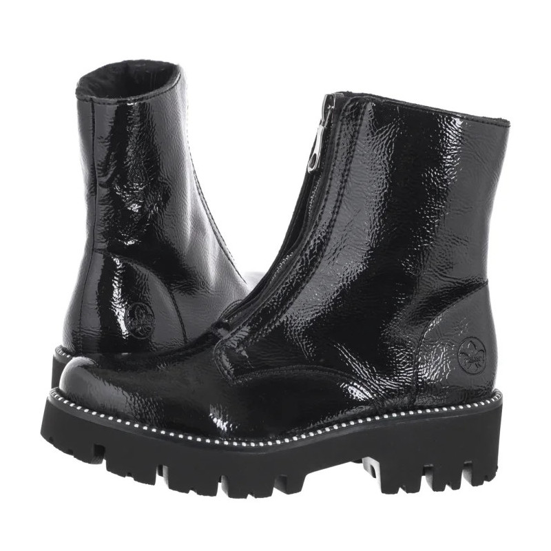 Rieker Czarne Lakierowane Y3351-00 Black (RI218-a) bateliai