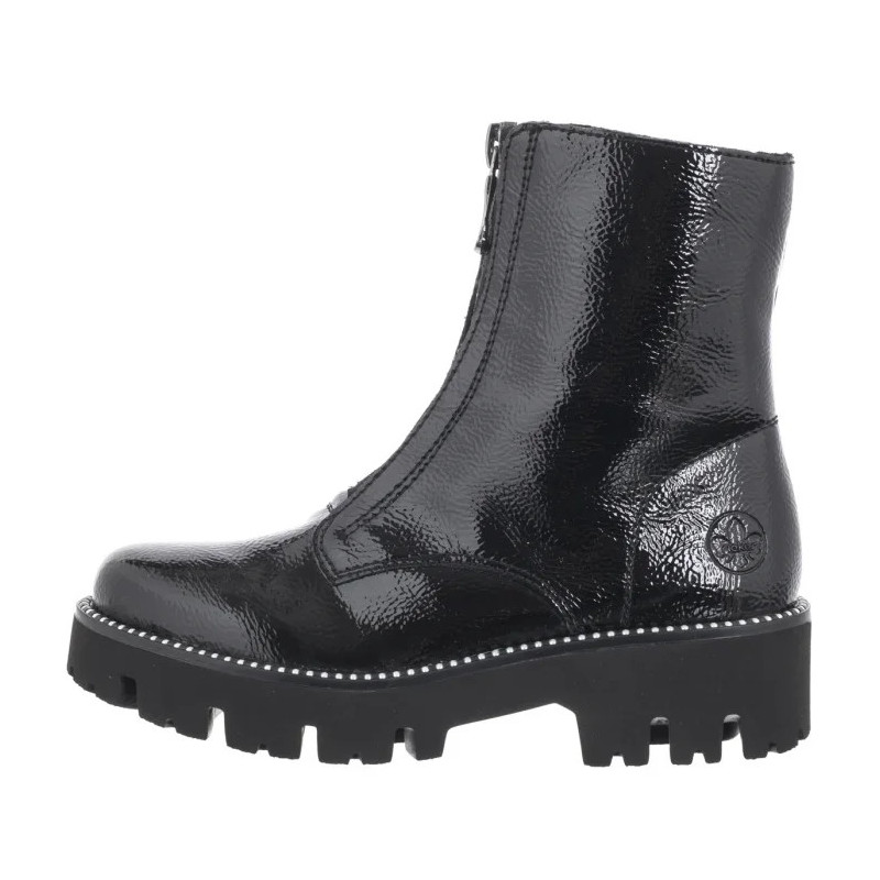 Rieker Czarne Lakierowane Y3351-00 Black (RI218-a) bateliai