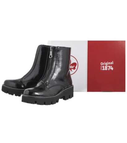 Rieker Czarne Lakierowane Y3351-00 Black (RI218-a) bateliai