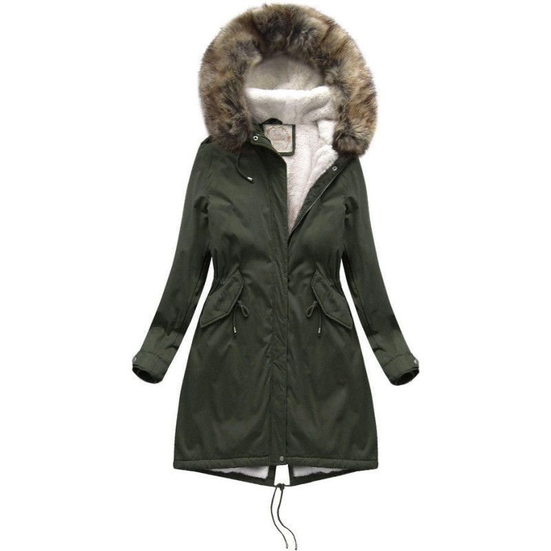 FUR HOODED PARKA KHAKI (7992-PLUS) striukė FUR HOODED PARKA KHAKI (7992-PLUS) striukė