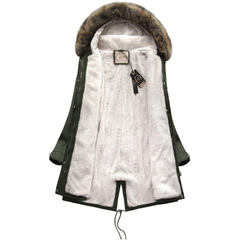 FUR HOODED PARKA KHAKI (7992-PLUS) striukė FUR HOODED PARKA KHAKI (7992-PLUS) striukė