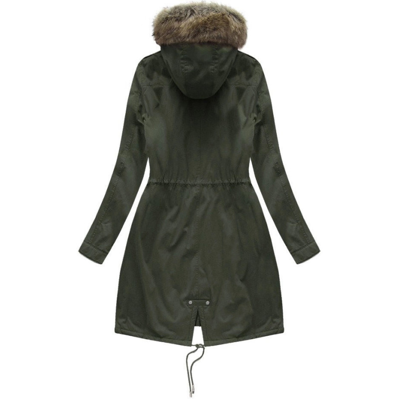 FUR HOODED PARKA KHAKI (7992-PLUS) striukė FUR HOODED PARKA KHAKI (7992-PLUS) striukė