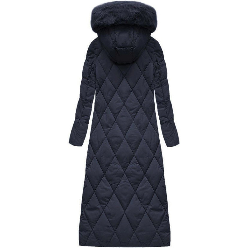 LONG WINTER HOODED JACKET NAVY BLUE (7688BIG) striukė LONG WINTER HOODED JACKET NAVY BLUE (7688BIG) striukė