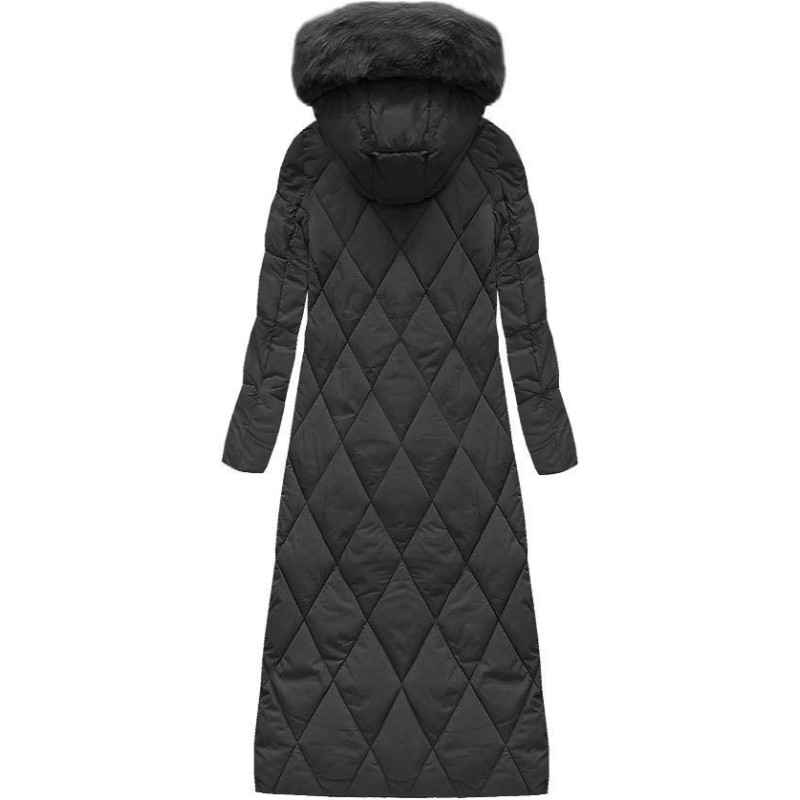 LONG WINTER HOODED JACKET BLACK (7688BIG) striukė LONG WINTER HOODED JACKET BLACK (7688BIG) striukė