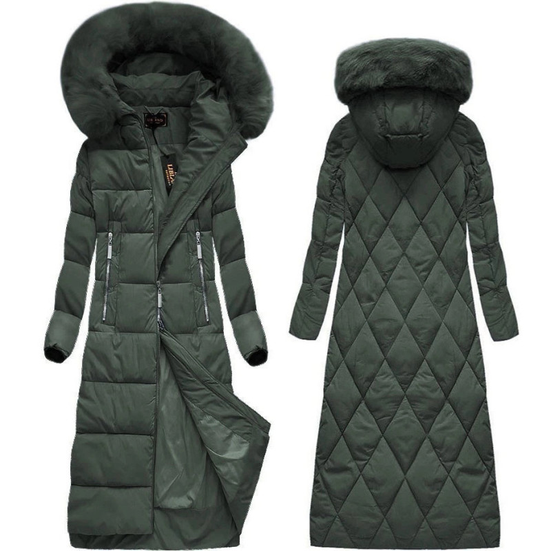 LONG WINTER HOODED JACKET BLACK (7688BIG) striukė LONG WINTER HOODED JACKET BLACK (7688BIG) striukė