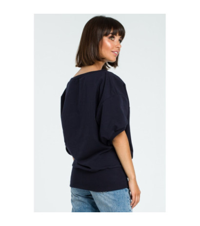 B079 Bluza oversize z rękawem kimono - granatowa