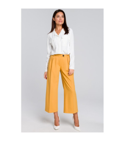 S139 Moteriškos "culotte" kelnės - geltonos