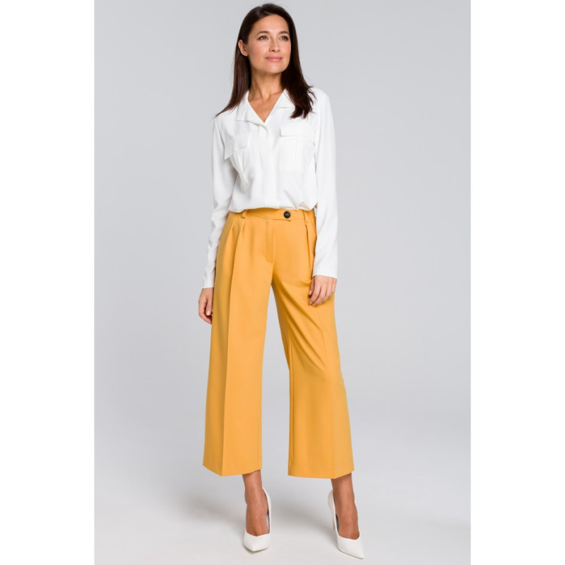 S139 Moteriškos "culotte" kelnės - geltonos