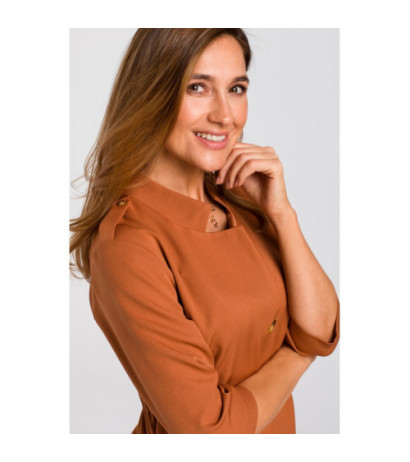 S189 Striukė suknelė su elastine juosta - raudona