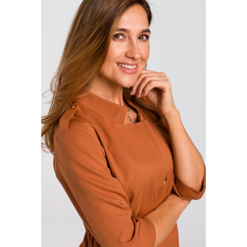 S189 Striukė suknelė su elastine juosta - raudona