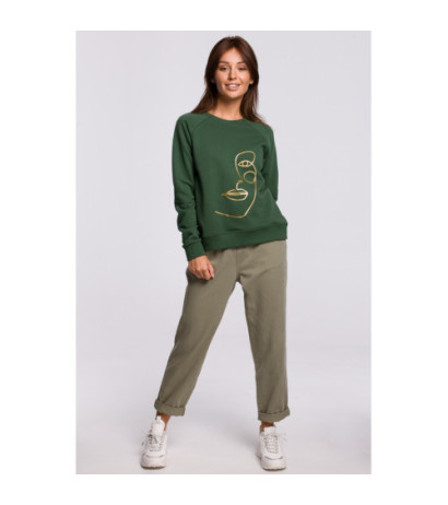 B167 Stylowa bluza z nadrukiem - trawiasta
