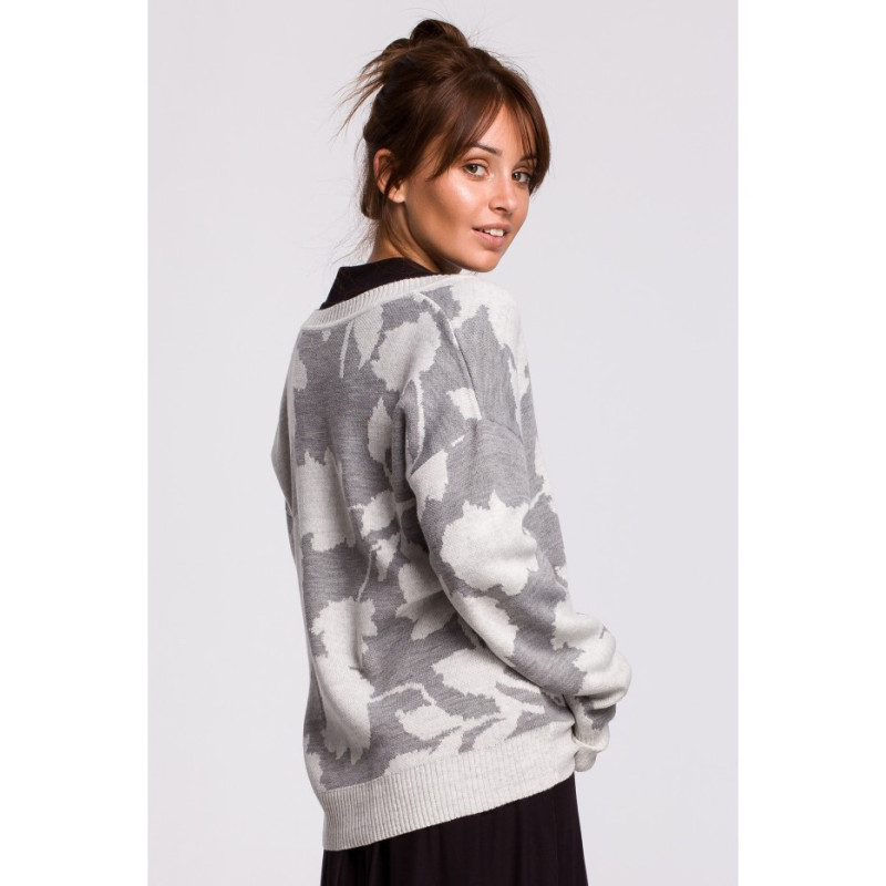 BK056 Sweter w kwiaty - model 1