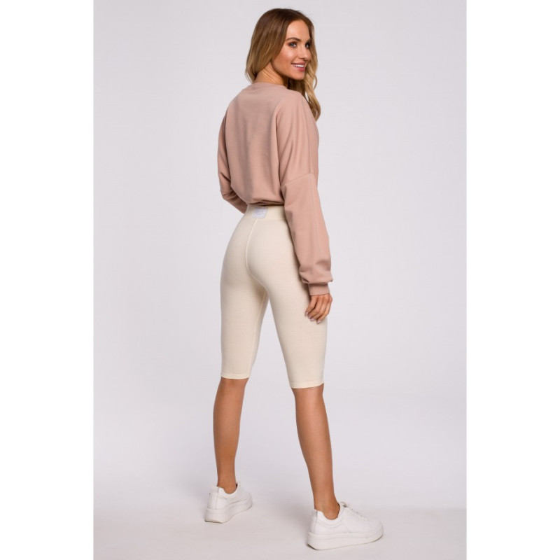 M593 Krótkie Legginsy Typu Kolarki - śmietankowe