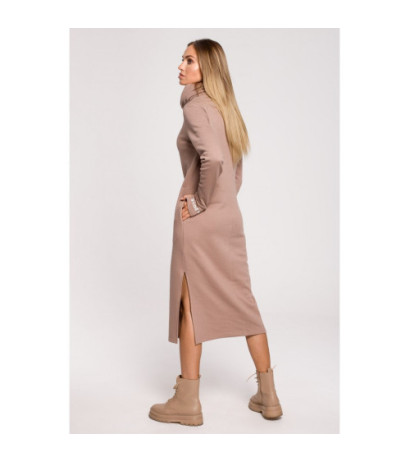 M622 Maxi suknelė aukšta apykakle - cappuccino