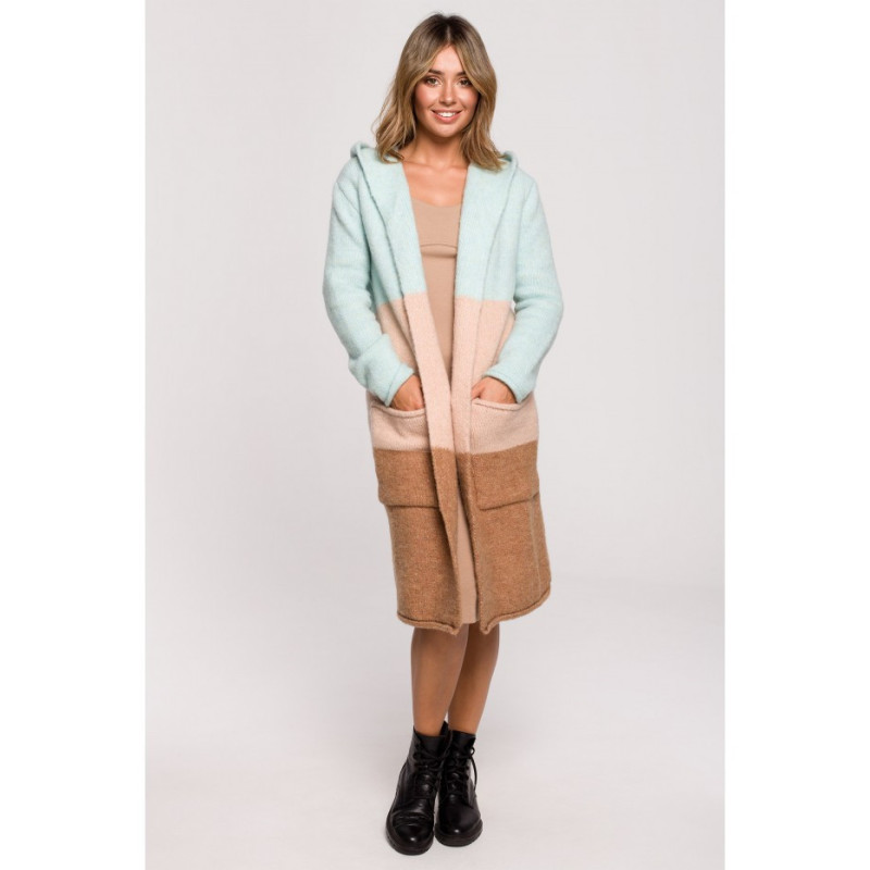 BK072 Kardigan w pasy wielokolorowe - model 2