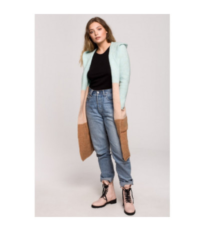 BK072 Kardigan w pasy wielokolorowe - model 2