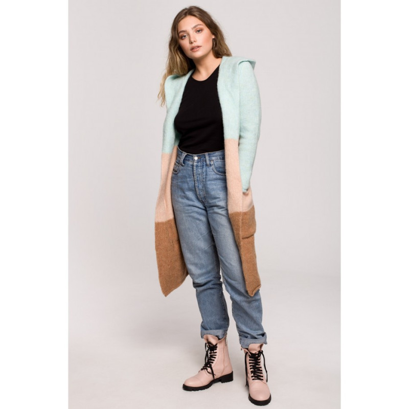 BK072 Kardigan w pasy wielokolorowe - model 2