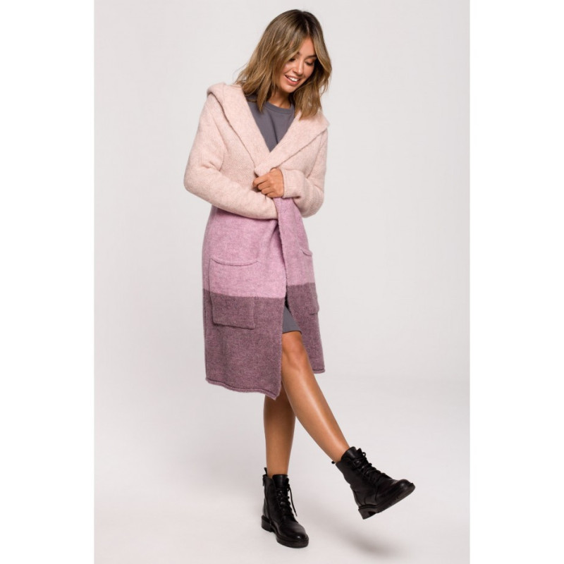 BK072 Kardigan w pasy wielokolorowe - model 3