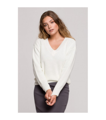 BK075 Sweter z dekoltem w...