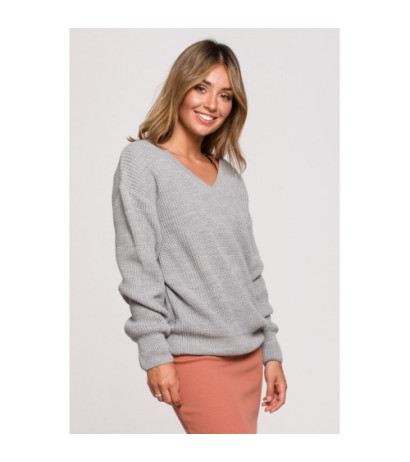 BK075 Sweter z dekoltem w...