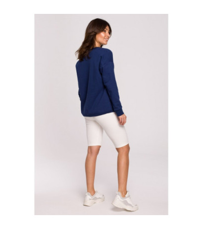 B225 Bluza z wycięciem w dekolcie - atramentowa