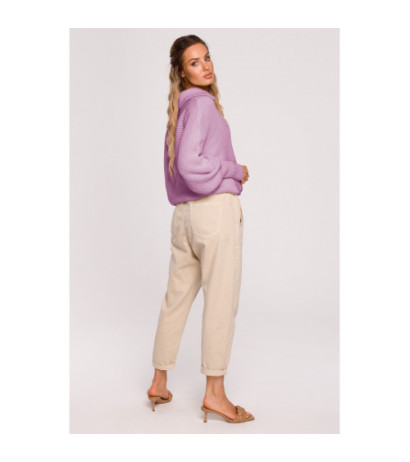 M687 Sweter z kołnierzykiem - lila