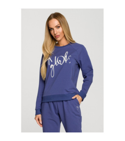 M693 Bluza z haftem - indygo