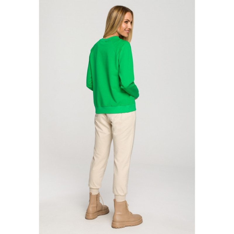 M693 Bluza z haftem - soczysta zieleń