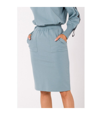 M728 Sportowa spódnica z gumą w pasie - agawa