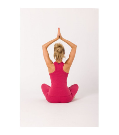 M735 Top bokserka z dzianiny prążkowanej - koralowa