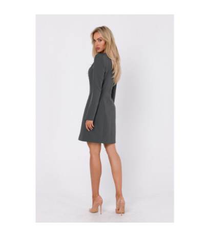 M755 Sukienka z modelującymi przeszyciami - khaki