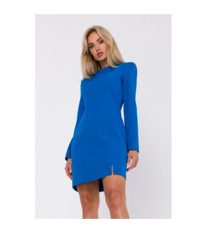 M755 Sukienka z modelującymi przeszyciami - niebieska