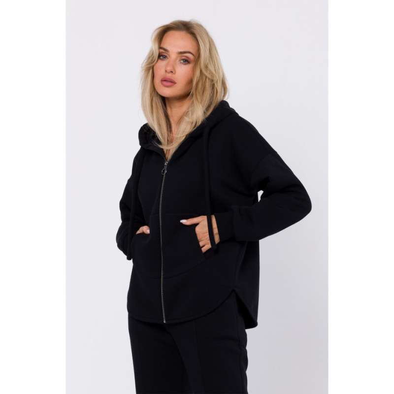 M761 Bluza z kapturem zasuwana na zamek - czarna