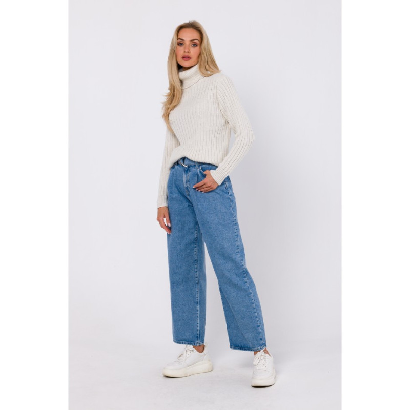 M771 Sweter z golfem - kość słoniowa