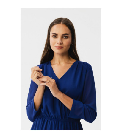 S354 Sukienka warstwowa szyfonowa - chabrowa