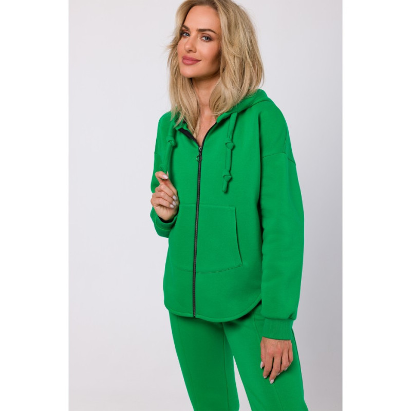 M761 Bluza z kapturem zasuwana na zamek - soczysty zielony
