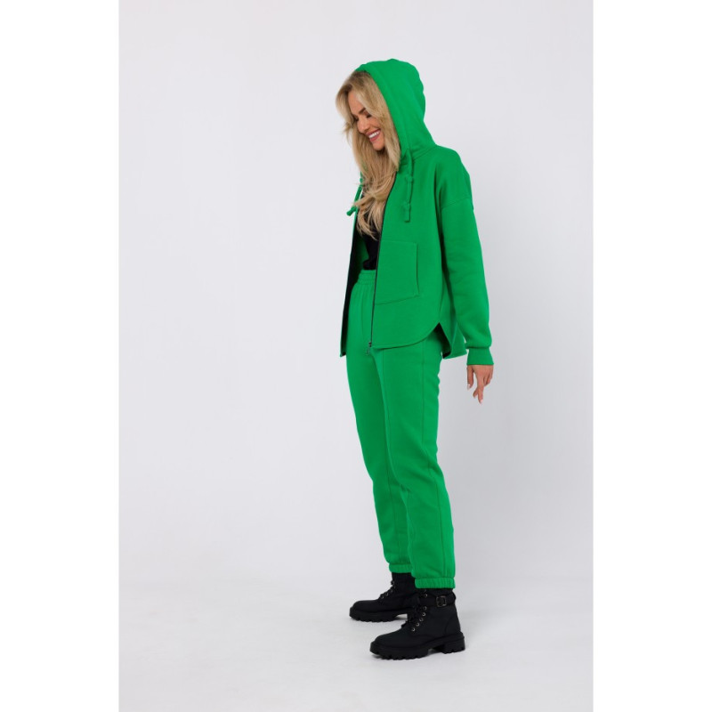 M761 Bluza z kapturem zasuwana na zamek - soczysty zielony
