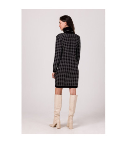 BK103 Sukienka z golfem - czarna