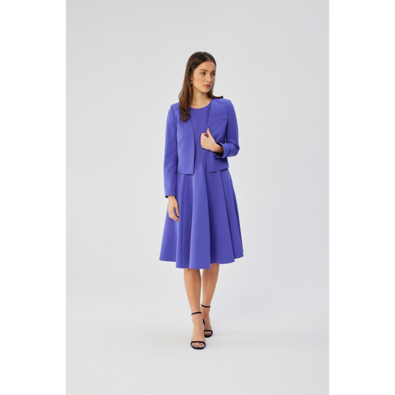 S358 Sukienka rozkloszowana bez rękawów - fioletowa