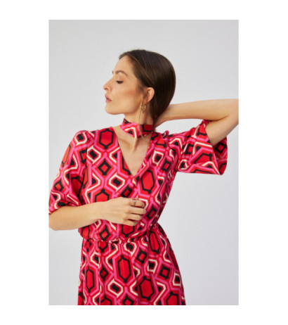 S367 Sukienka maxi z falbaną - model 1