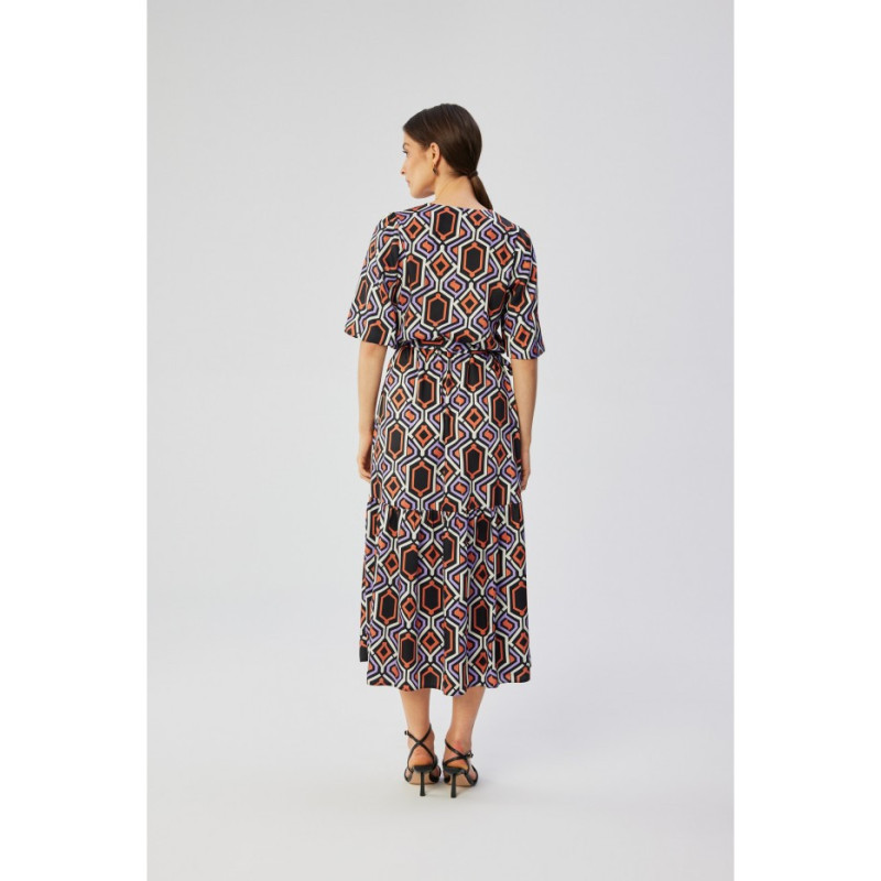 S367 Sukienka maxi z falbaną - model 2