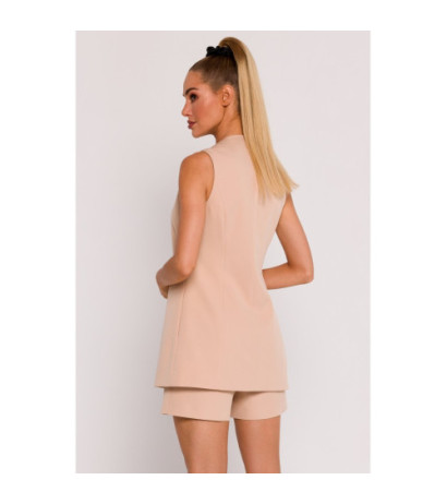 M776 Kamizelka na jeden guzik - beżowa