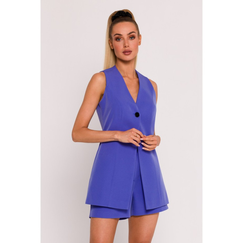 M776 Kamizelka na jeden guzik - jasnofioletowa