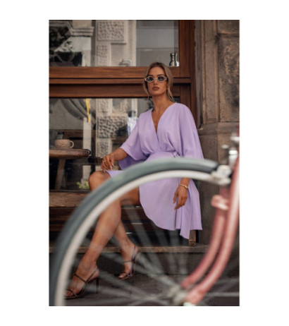 M785 Sukienka mini z rozkloszowanym dołem - fiołkowa