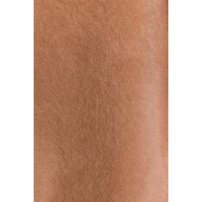 M808 Krótki płaszcz z włosem - beżowy