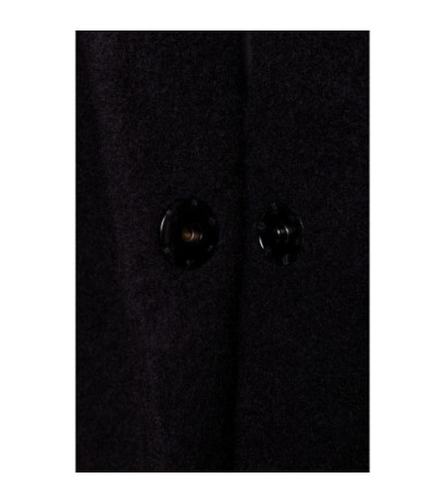 M808 Krótki płaszcz z włosem - czarny