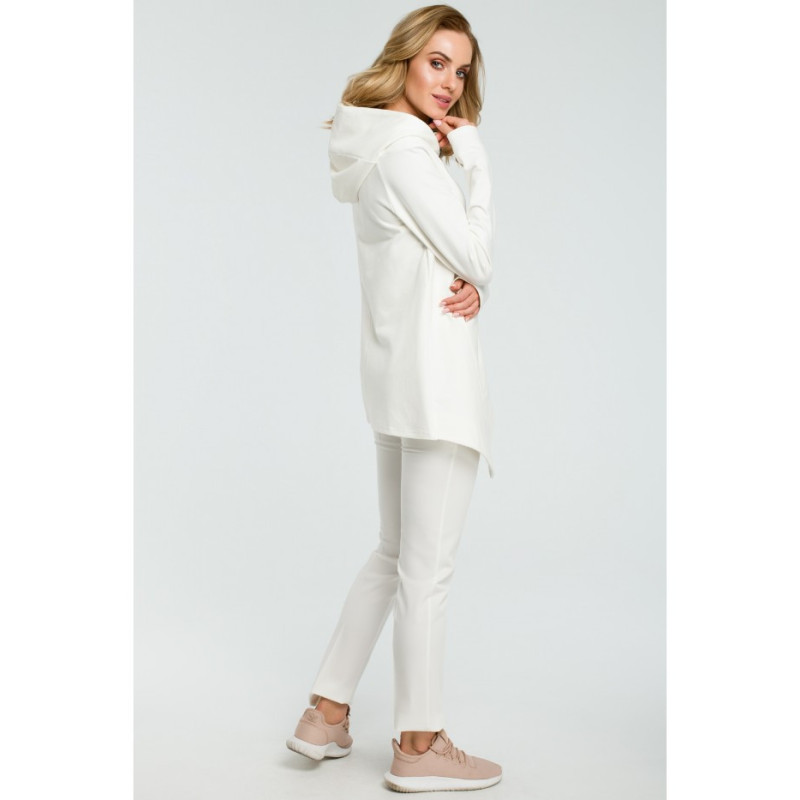 M390 Asymetryczna zasuwana bluzka - ecru