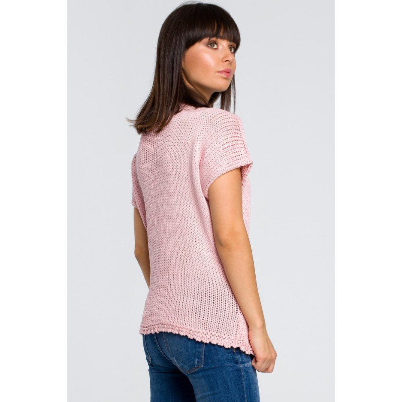 BK020 Sweter z palmą - różowy