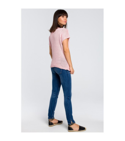 BK020 Sweter z palmą - różowy