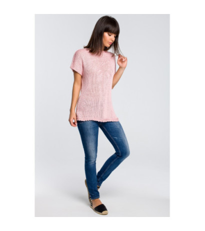 BK020 Sweter z palmą - różowy